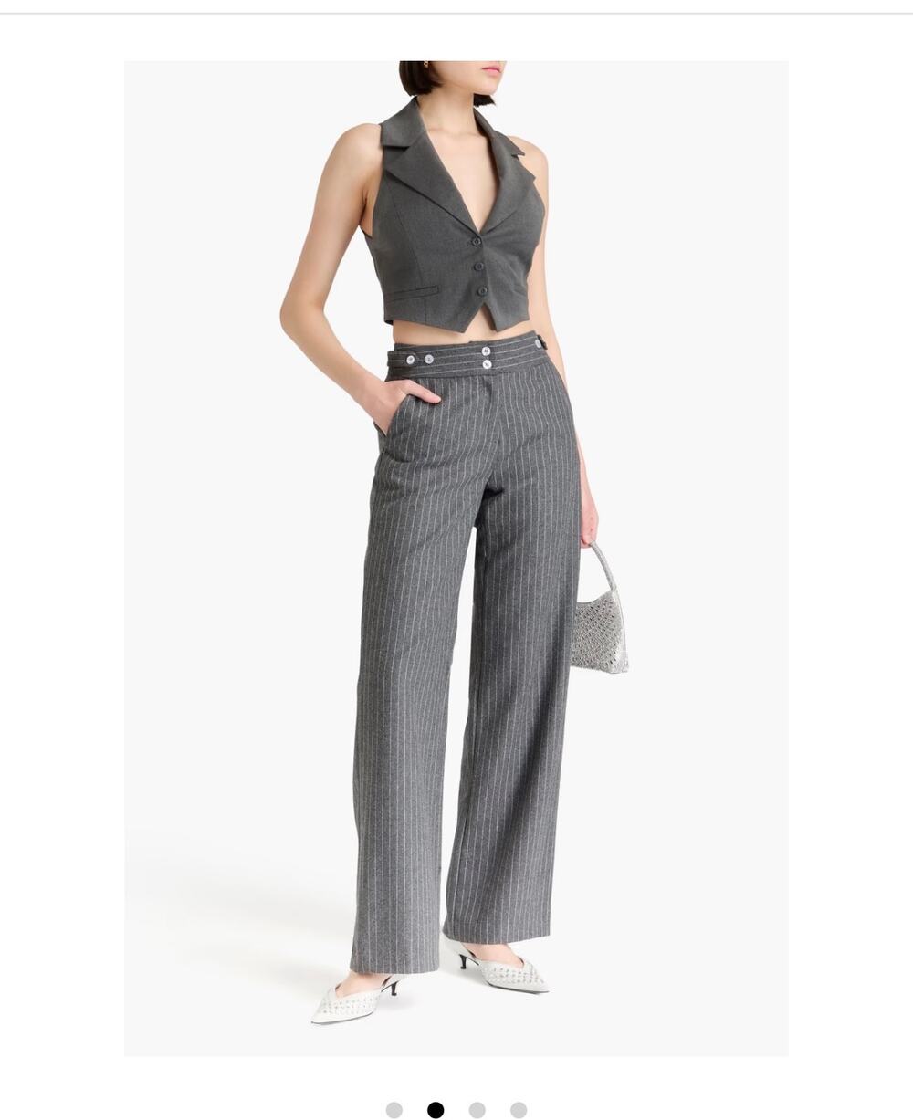 Alice + Olivia Donna Cropped Twill Vest Size 10